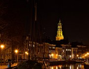 A met Der AA-kerk, Groningen  (c) Henk Melenhorst : Groningen, avond, avondfotografie